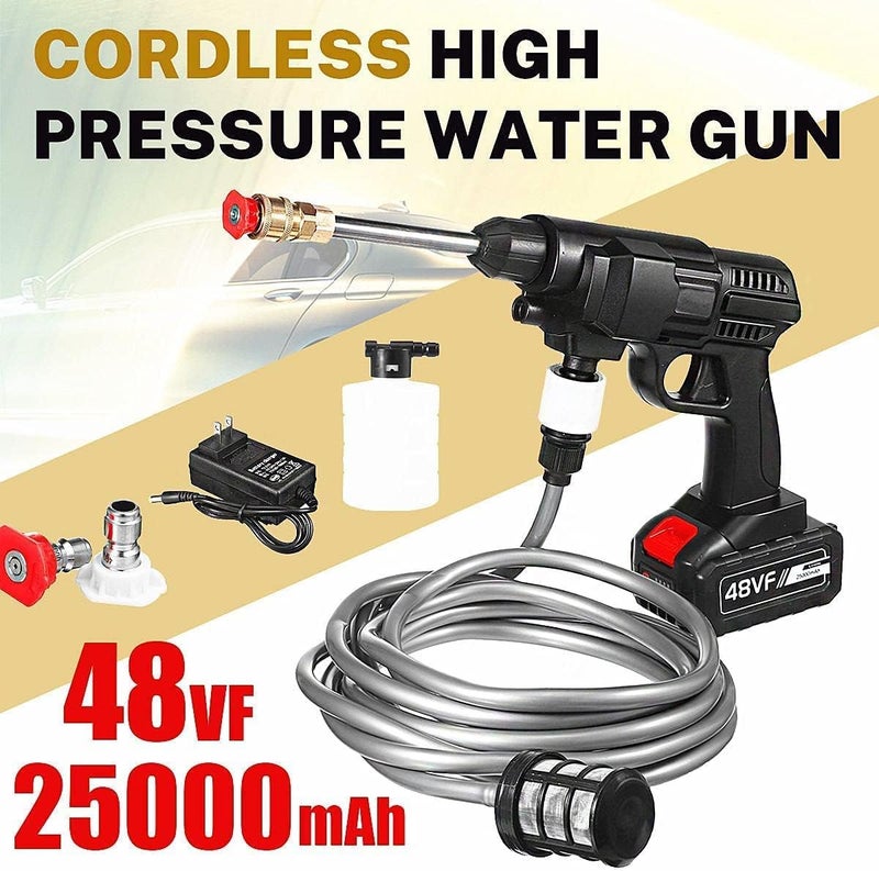 Wireless 30Bar Car Wash System – 48V 25000mAh Cordless Water Gun with Nozzles - Image 3